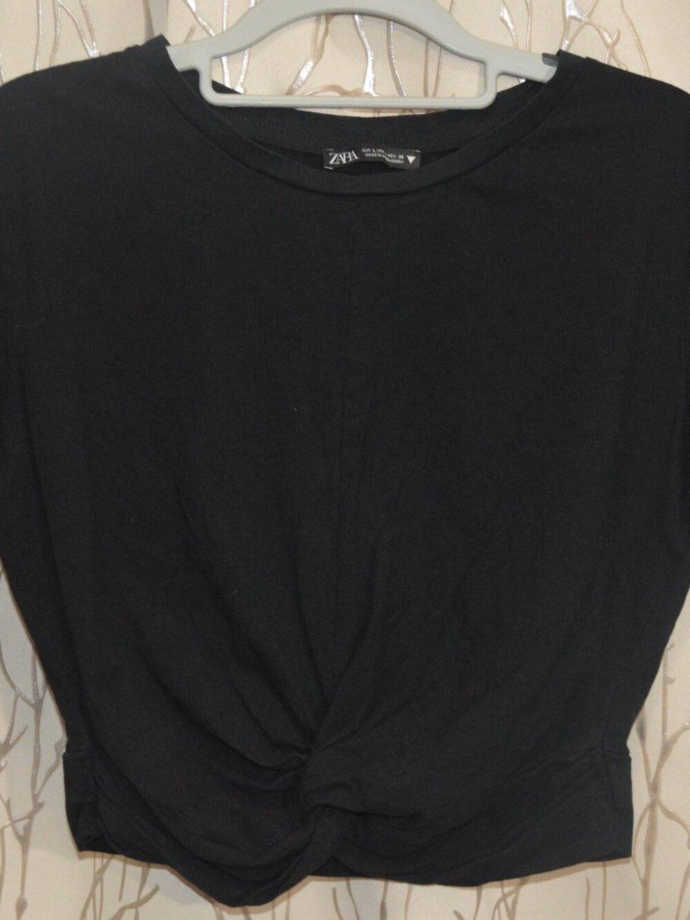 ZARA Black Top with Knot - Size L